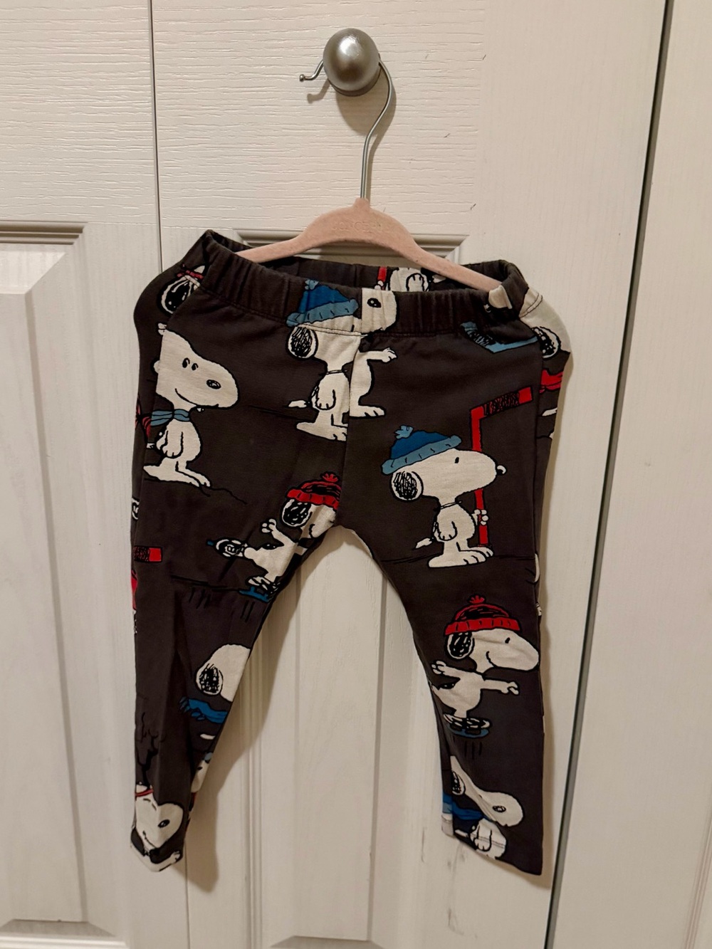 Zara Black Snoopy Allover Leggings with Red & Blue Accents